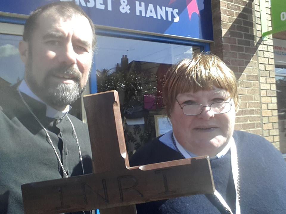Bishop Adrian with his wife on the street