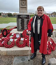 Bishop Elaine at New Milton War Memorial Remembrance Bishop Elaine at New Milton War Memorial Remembrance