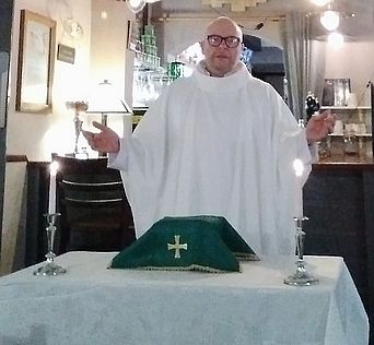 Fr Martin sometimes celebrates Eucharist in the local pub Fr Martin sometimes celebrates Eucharist in the local pub